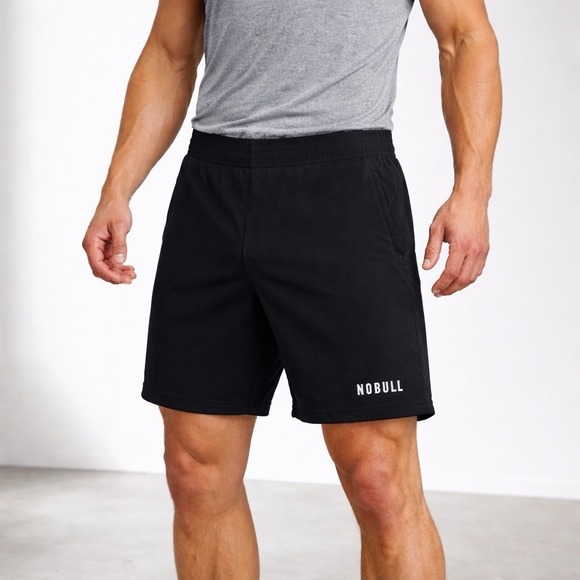 NO BULL Mens XL Shorts Black 7" Lightweight Quick Dry Athletic Training Gym Zip - Picture 1 of 7